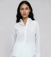 Gina Tricot / Structure shirt / White/stripe (1038)