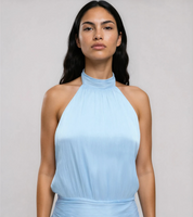 Gina Tricot / Halter neck mini dress / Heather (8422)