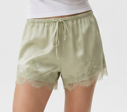 Gina Tricot / Satin lace shorts / Green glow (6050)