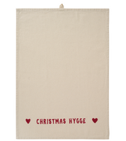 Ib Laursen / Geschirrtuch Christmas Hygge natur m/rotem Print