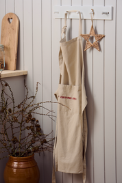 Ib Laursen / Schürze Christmas Hygge natur m/roter Stickerei