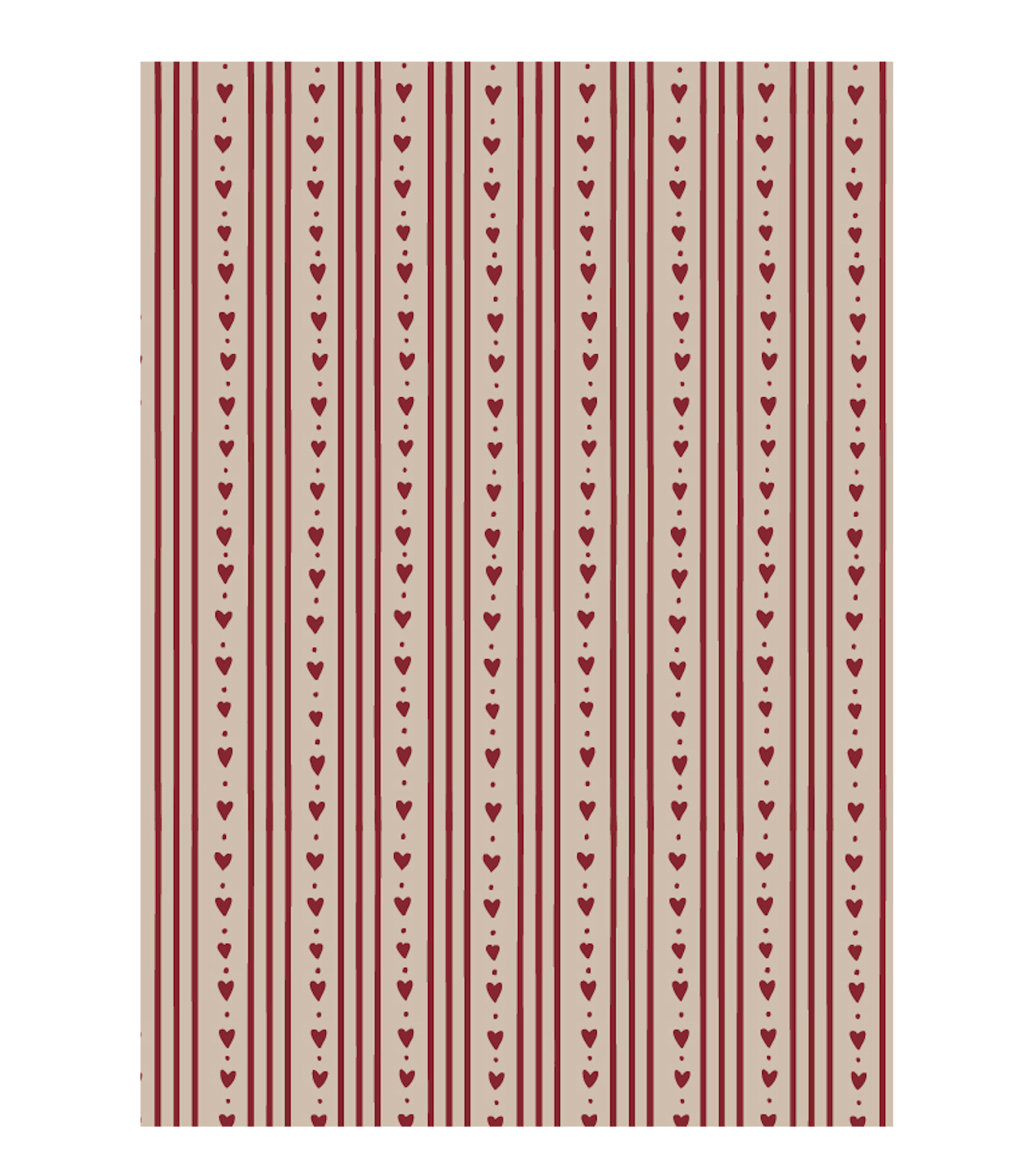 Ib Laursen / Papierrolle Herzen und Streifen 5 m/Rolle