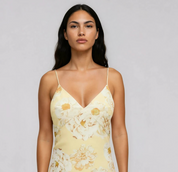 Gina Tricot / Chiffon dress / Yellow flower (2201)