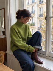 Gina Tricot / Knitted turtleneck sweater / Spinach green