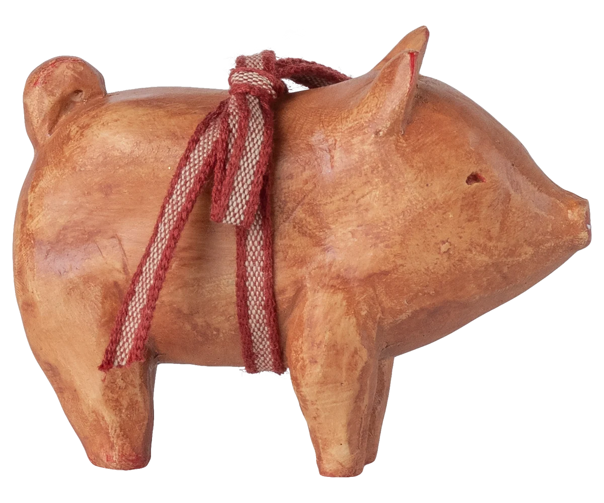 Maileg / Schwein mit Schleife / Rosa