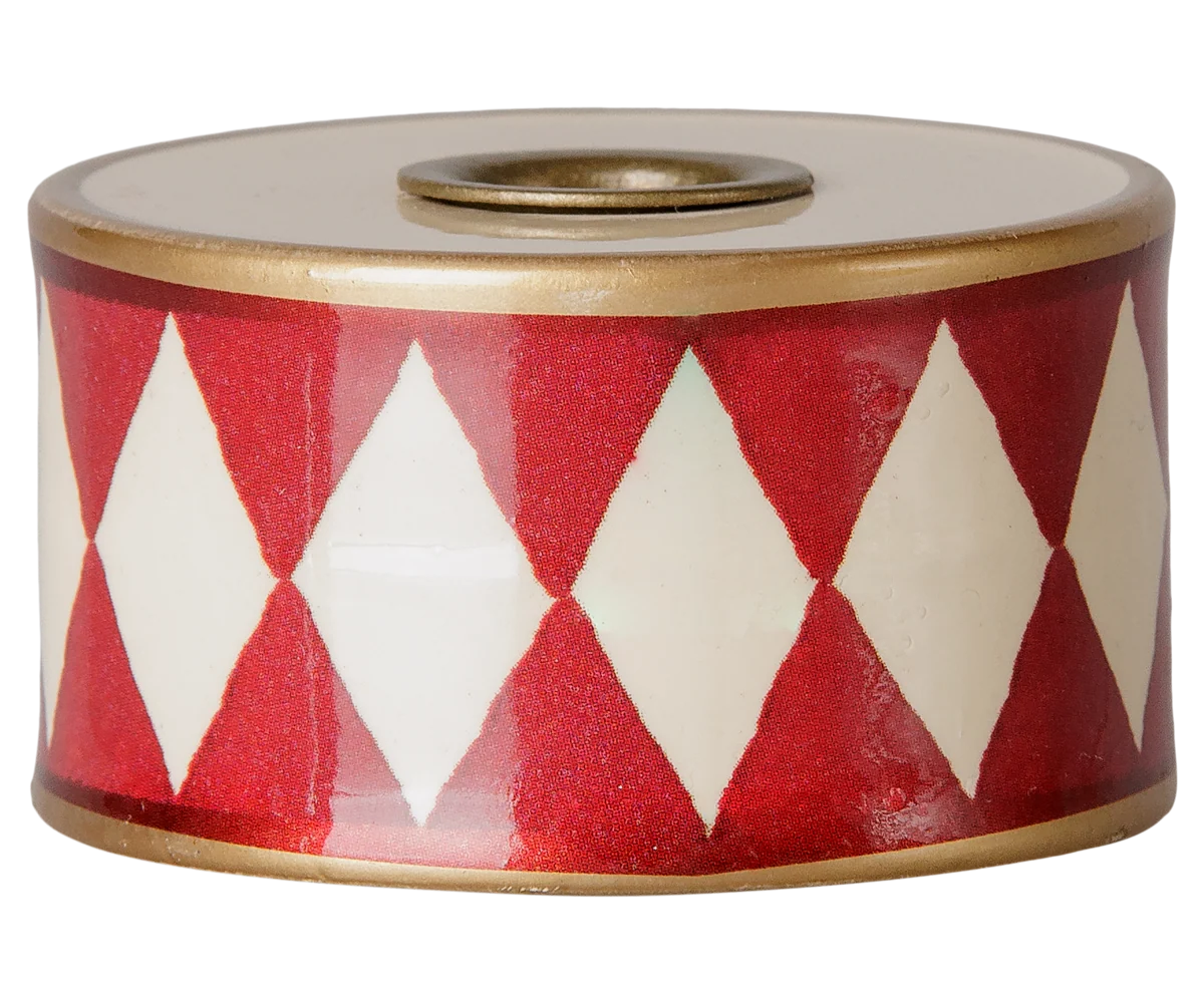 Maileg / Kerzenhalter, Trommel – Creme/Rot