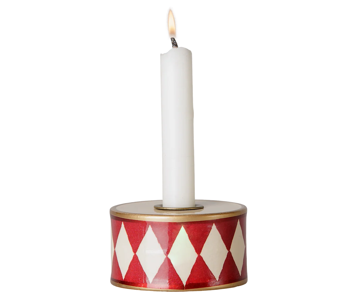 Maileg / Kerzenhalter, Trommel – Creme/Rot