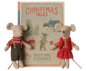 Maileg / Weihnachts-Zwillingsmäuse, kleine Schwester und Bruder im Buch