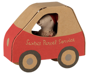 Maileg / Weihnachtsmaus, kleine Schwester im Autokarton