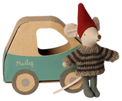 Maileg / Weihnachtsmaus, kleiner Bruder im Autokarton