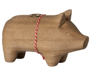 Maileg / Holzkerzenhalter, Schwein, Klein – Natur