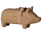 Maileg / Holzkerzenhalter, Schwein, Mittel – Natur
