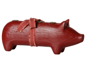 Maileg / Holzkerzenhalter, Schwein, Advent medium – Rot