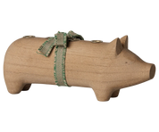 Maileg / Holzkerzenhalter, Schwein, Advent medium – Natur