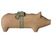 Maileg / Holzkerzenhalter, Schwein, Advent medium – Natur