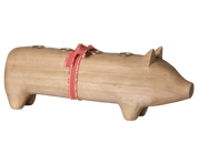 Maileg / Holzkerzenhalter, Schwein, Advent groß – Natur