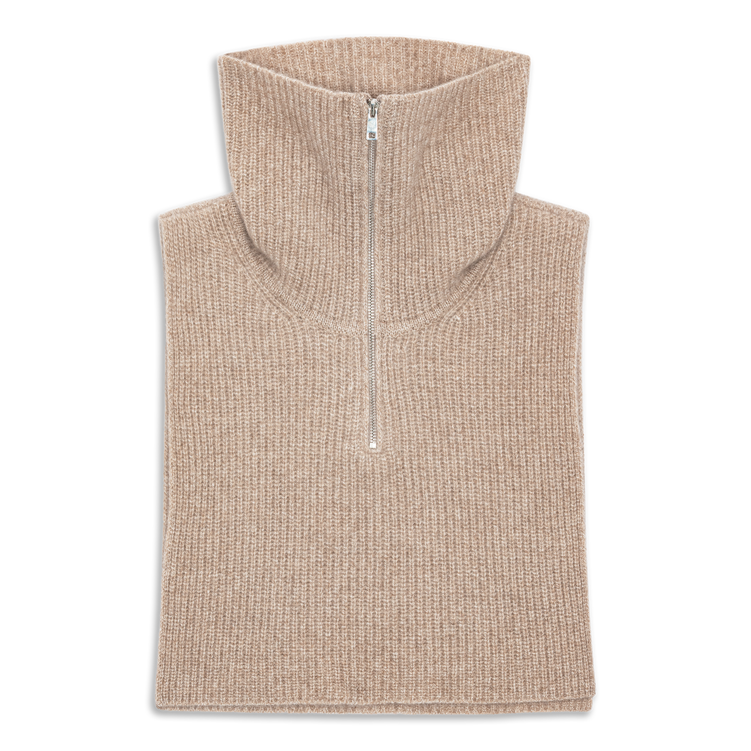 Sui Ava / Cashmere Zip-up Neck Warmer / Camel