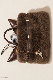 Gina Tricot / Belted faux fur bag / Brown