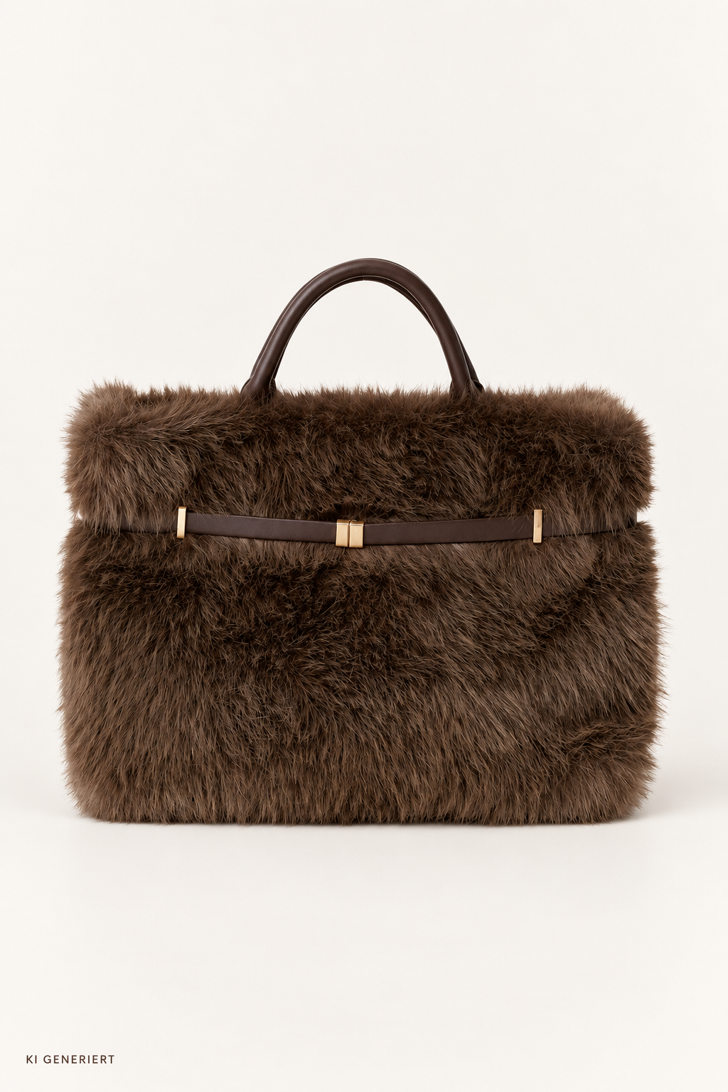 Gina Tricot / Belted faux fur bag / Brown
