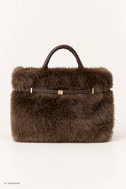 Gina Tricot / Belted faux fur bag / Brown