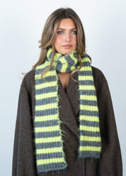 Sui Ava / Clara Slim Scarf / Grey // Lime
