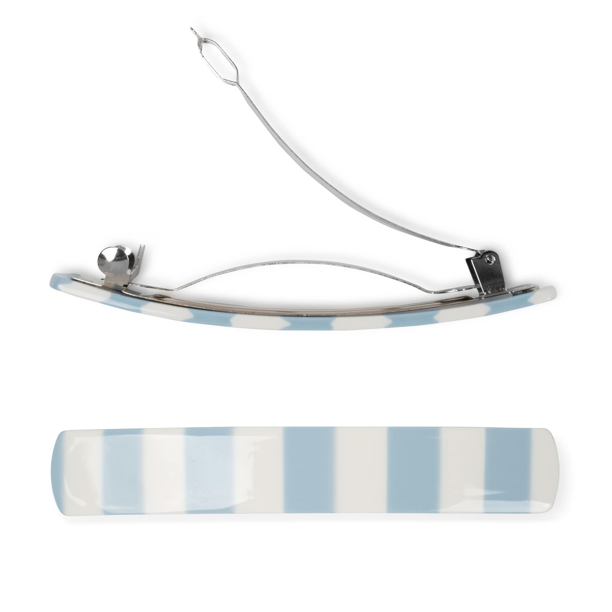 Classic-Striped-Hair-Clip-Light-Blue