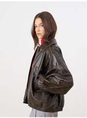 EDITED / Jilian Jacket PU / Dark Brown Washed