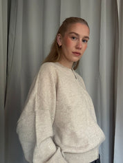 Greymarl / Jackie Bomber Knit / Sand