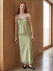 Gina Tricot / Lace singlet / Green glow (6050)