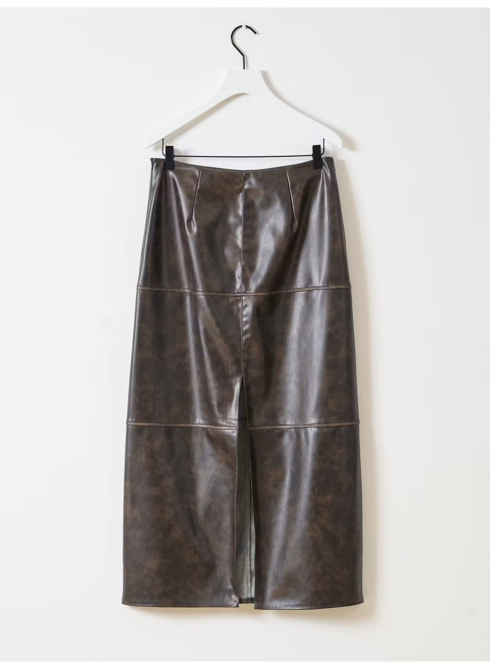 EDITED / Jella PU skirt / Dark Brown Washed