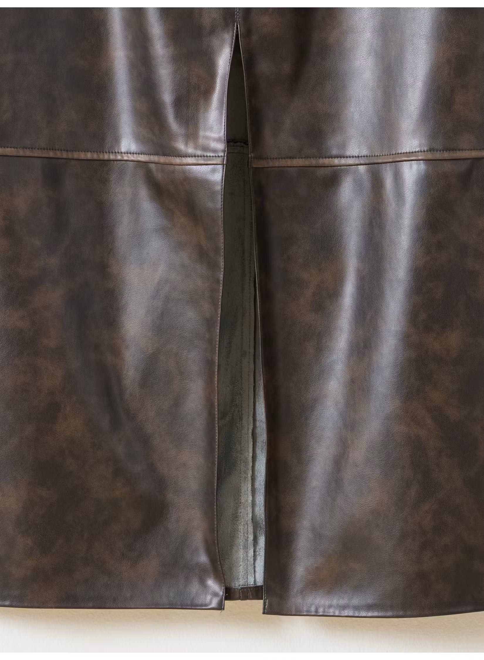 EDITED / Jella PU skirt / Dark Brown Washed