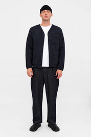 ANERKJENDT / AKSIGURD BOILED WOOL OVERSHIRT / Sky Captain