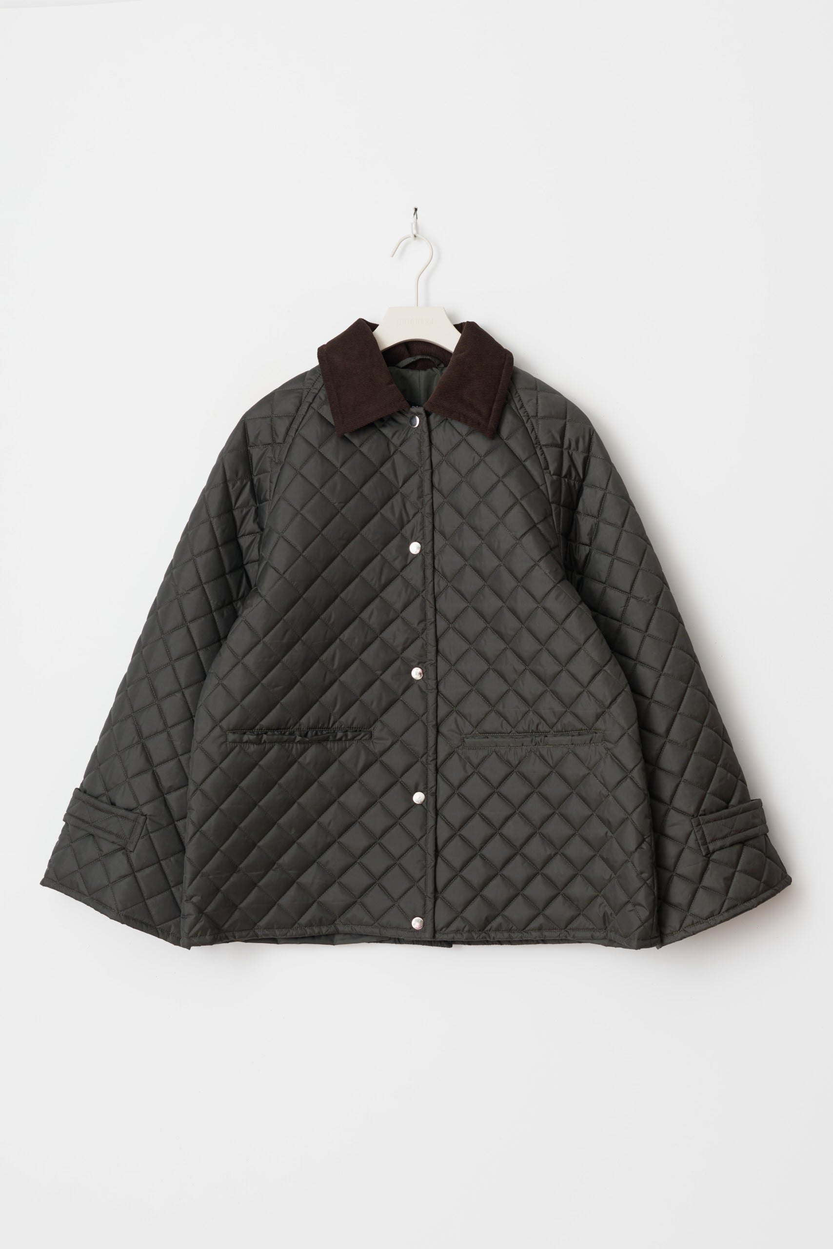 Gina Tricot / Corduroy collar quilted jacket / Dark green