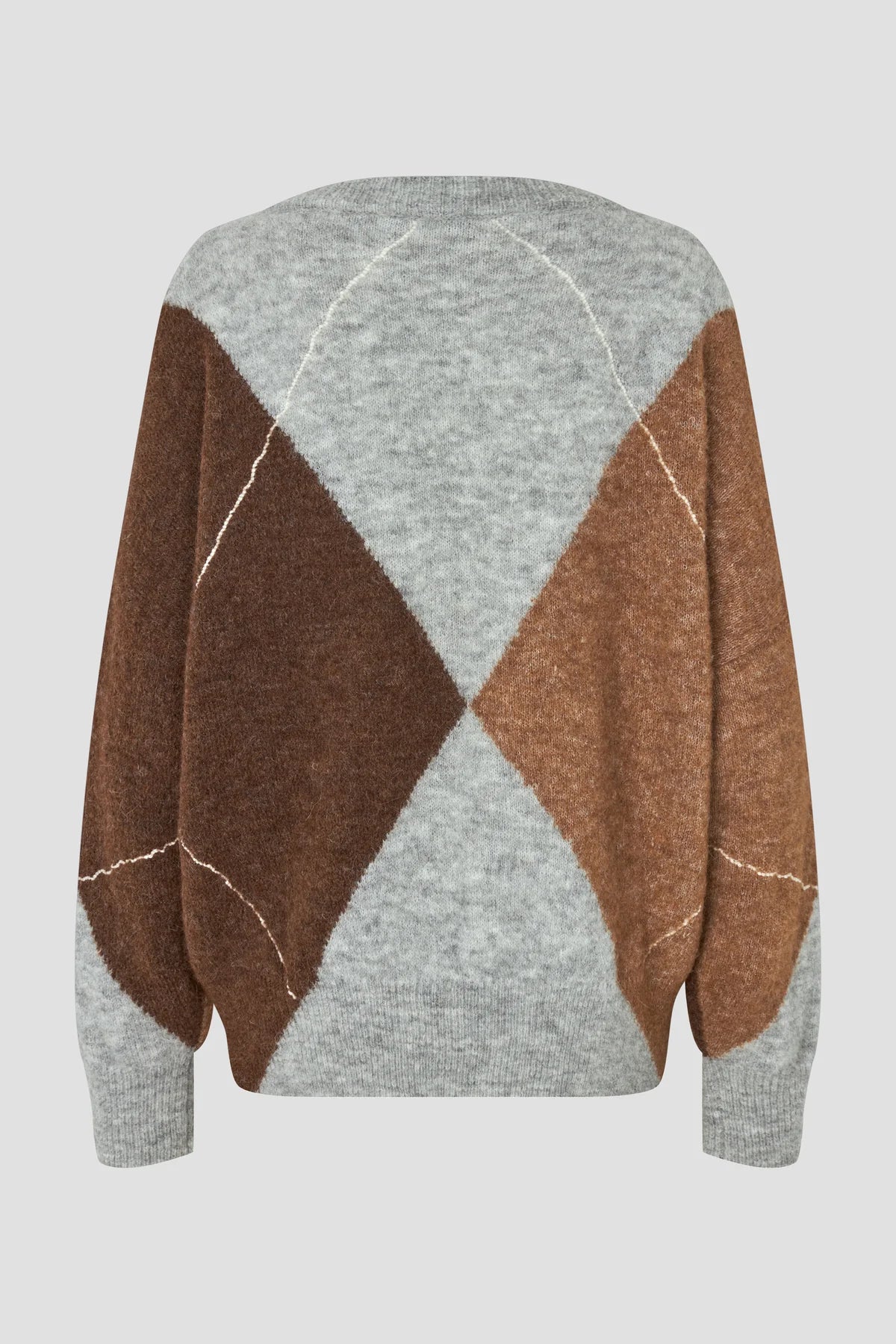 SECOND FEMALE / Forca Knit V-Neck / Light Grey Melange