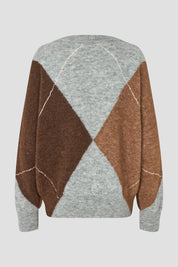 SECOND FEMALE / Forca Knit V-Neck / Light Grey Melange