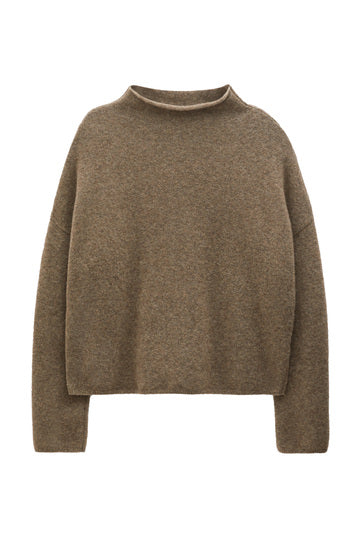 Filippa K / Mika Yak Funnelneck Sweater / Dark Taupe Melange