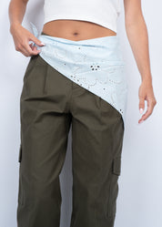 Sui Ava / Floral Broderie Bandana Scarf / Bubblegum