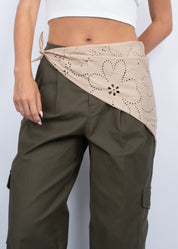 Sui Ava / Floral Broderie Bandana Scarf / Salted Caramel