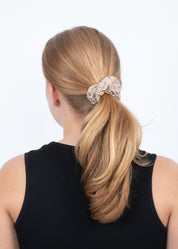 Sui Ava / Floral Broderie Scrunchie / Salted Caramel