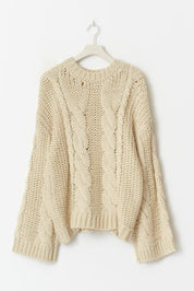 Gina Tricot / Knitted cable sweater / Almond milk