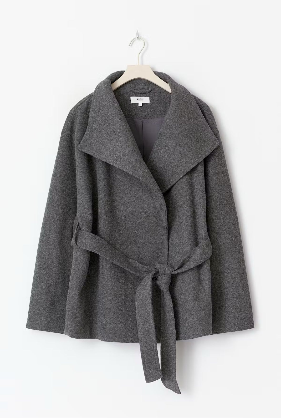 Gina Tricot / High neck short jacket / Dk grey melange