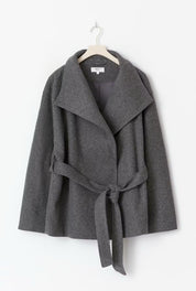 Gina Tricot / High neck short jacket / Dk grey melange