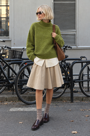 Gina Tricot / Knitted turtleneck sweater / Spinach green