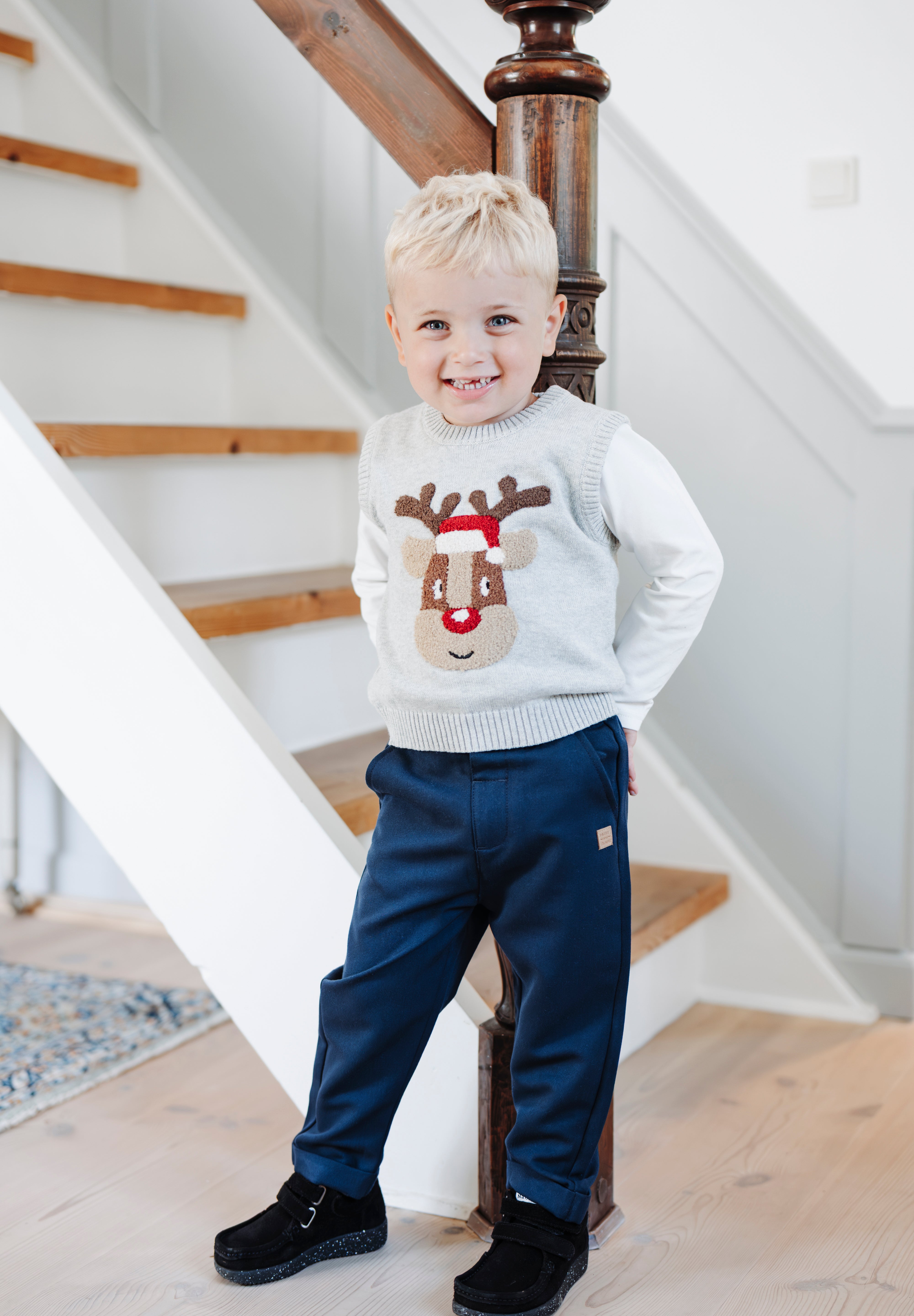 Hust & Claire / HCPrinco  Reindeer Vest / Soft Grey Melange