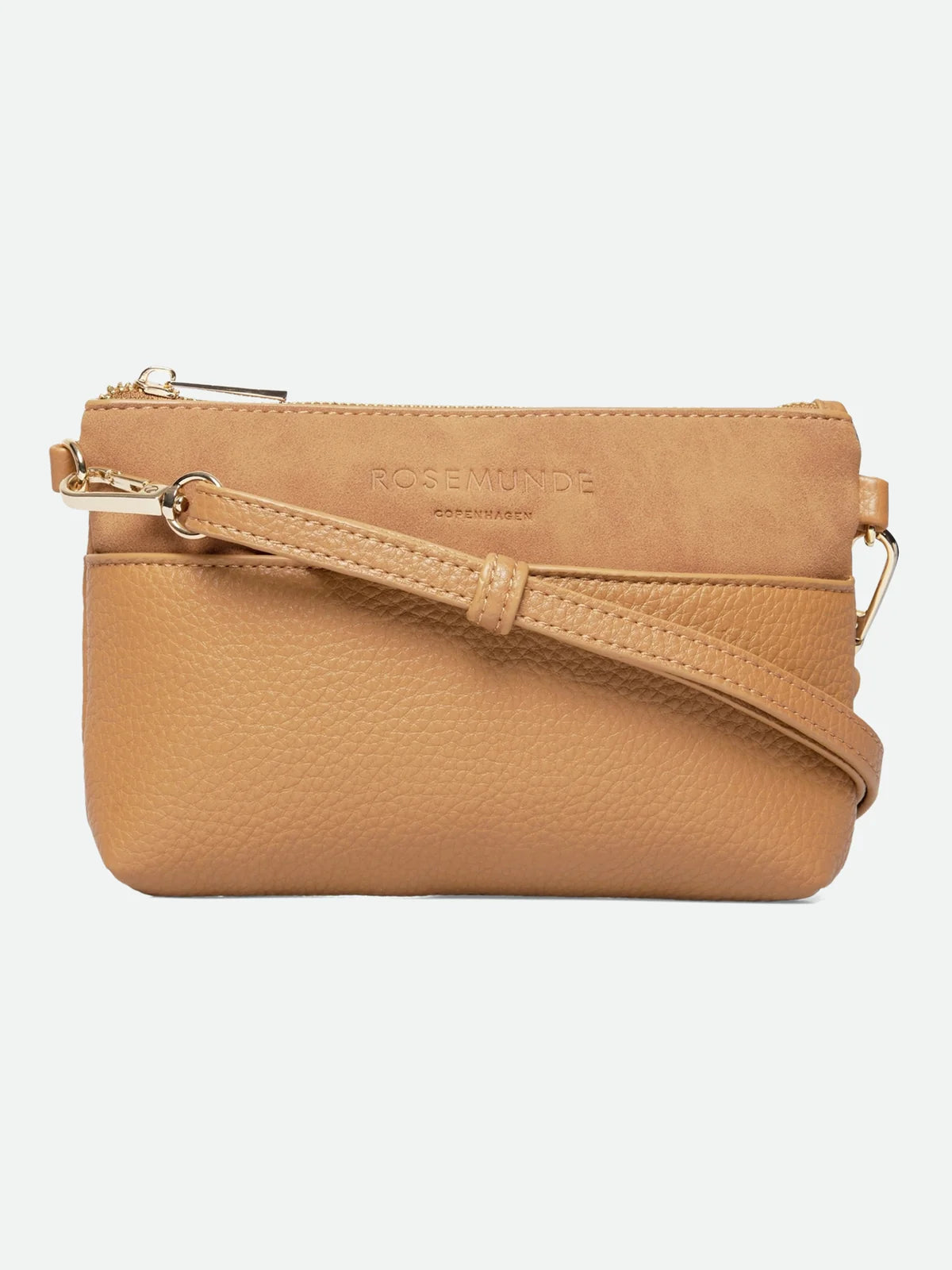Rosemunde / RBMunich Mix Small Clutch / Dark Camel w Gold trim