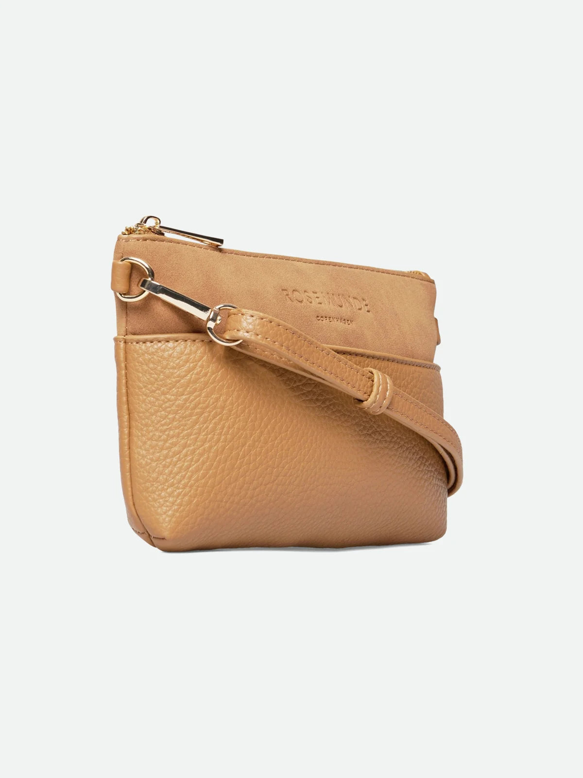 Rosemunde / RBMunich Mix Small Clutch / Dark Camel w Gold trim