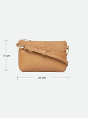 Rosemunde / RBMunich Mix Small Clutch / Dark Camel w Gold trim
