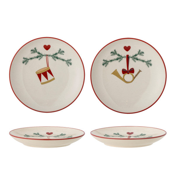 Bloomingville / Yule Teller, Natur Steingut ø16cmxH2,5cm / 1pc