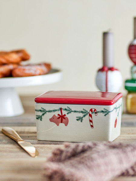 Bloomingville / Yule Butterdose, natur, Steingut