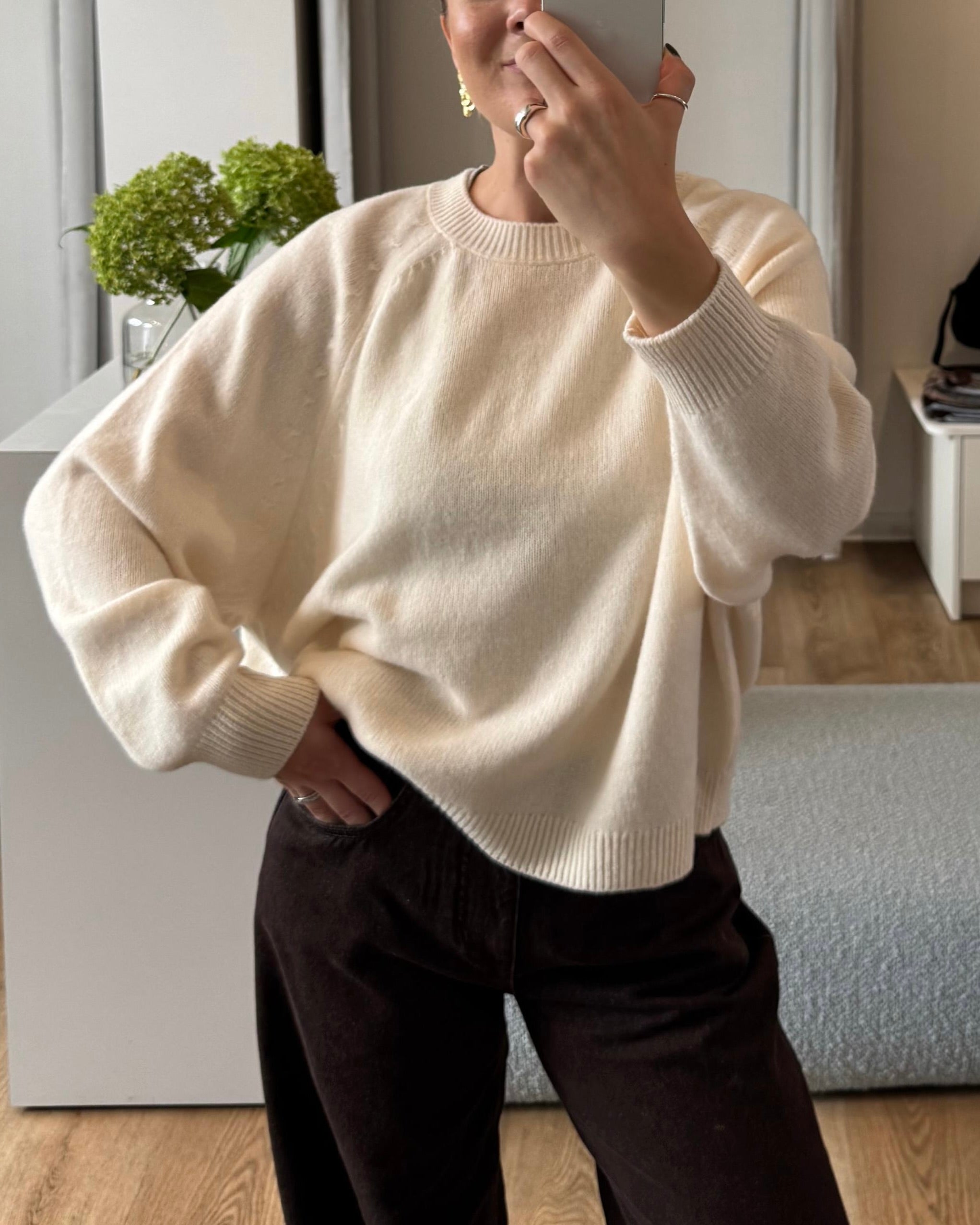 Greymarl / Birthe Knit / OFF WHITE